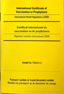 International Certificate of Vaccination or Prophylaxis
